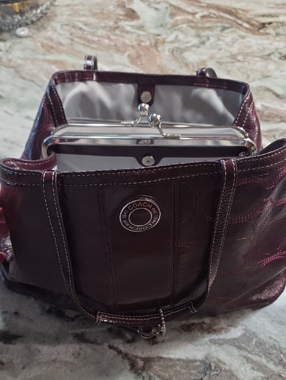 Coach Leather Purse - Plum - Picture 2 of 7